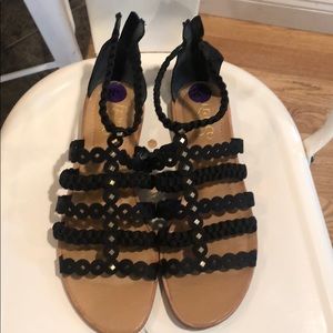 Gladiator sandals with gold detail